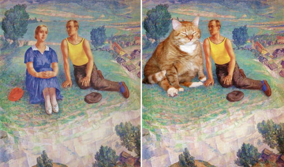 18 Famous Paintings Improved by Cats