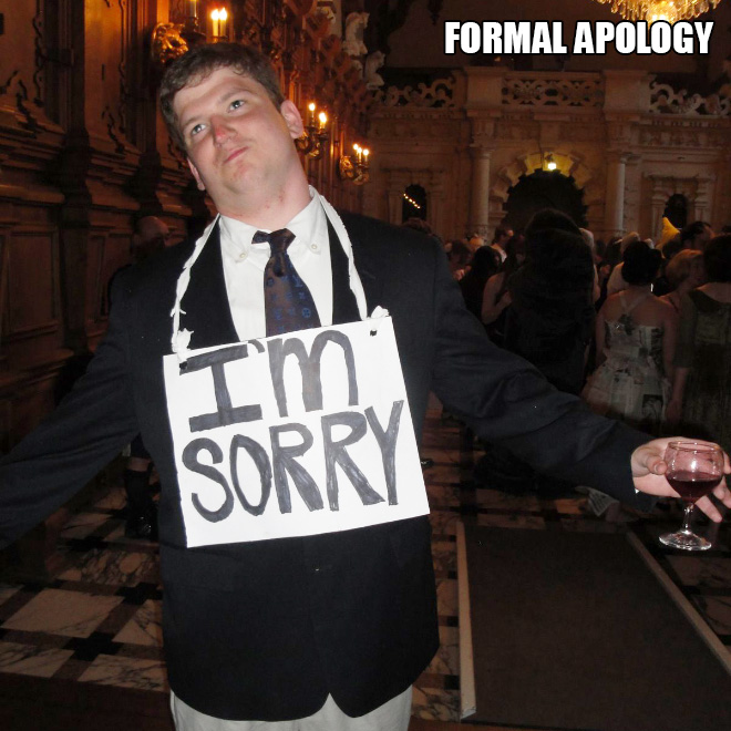 Formal apology.