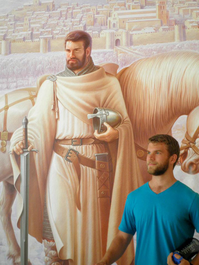Knight and his real-life doppelgänger.
