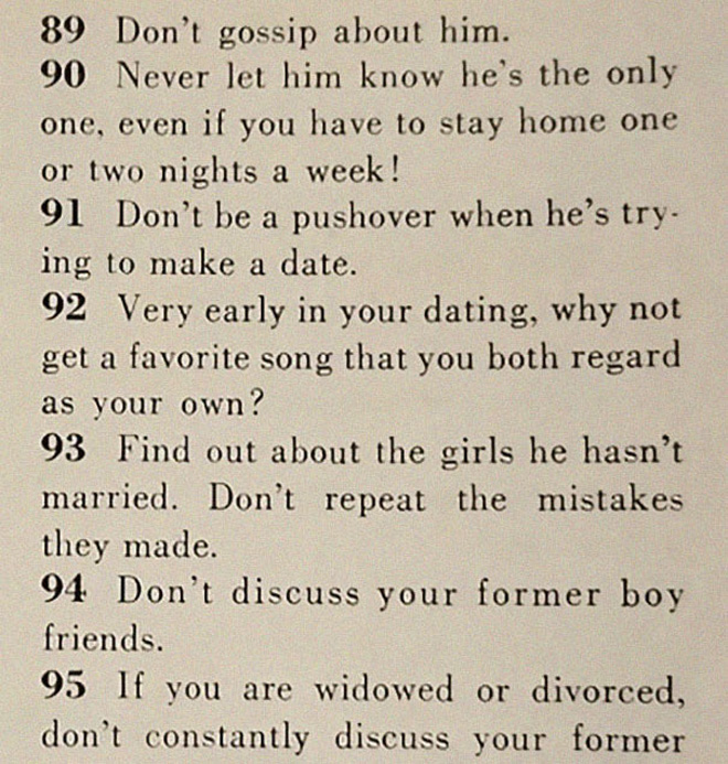 Proper dating advice from 1958.
