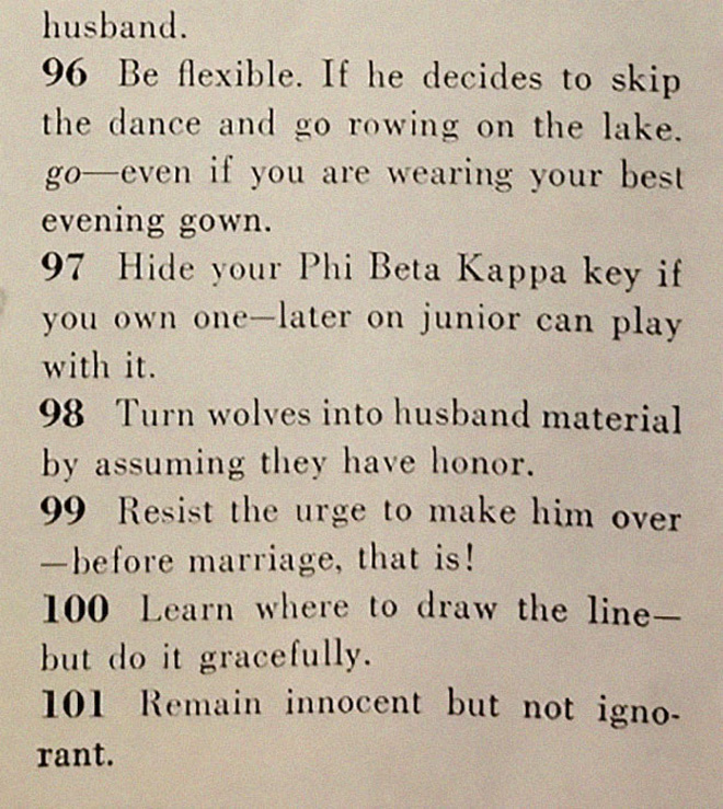 Proper dating advice from 1950s.
