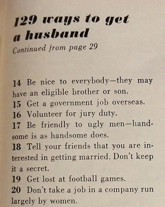 129 ways to get a husband.