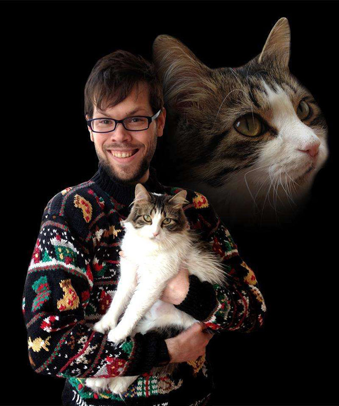 Awesome glamour shot with a cat.