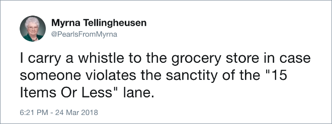 15 items or less, people!