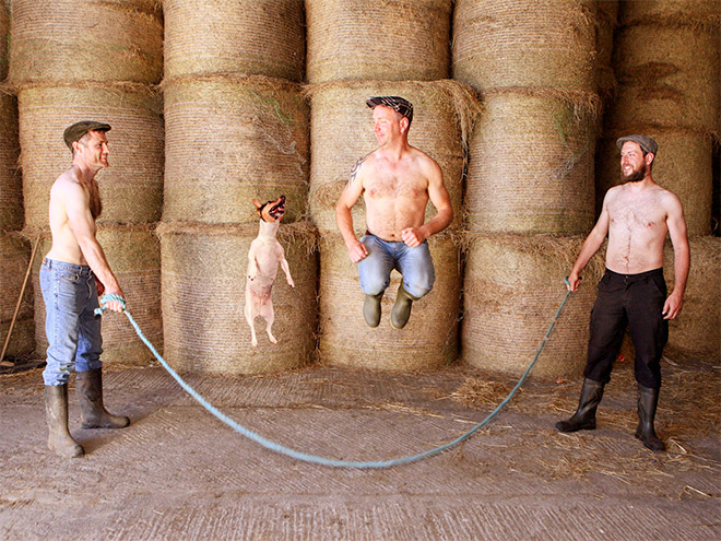 Irish farmers having fun.