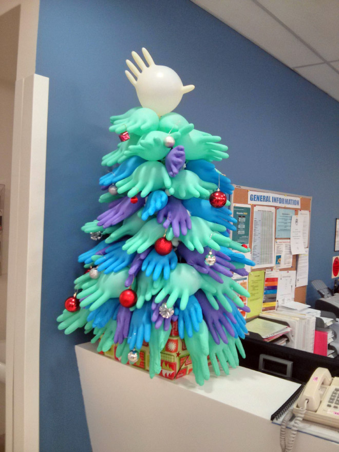 Funny hospital Christmas tree.