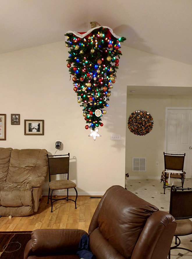 Upside-down Christmas tree.