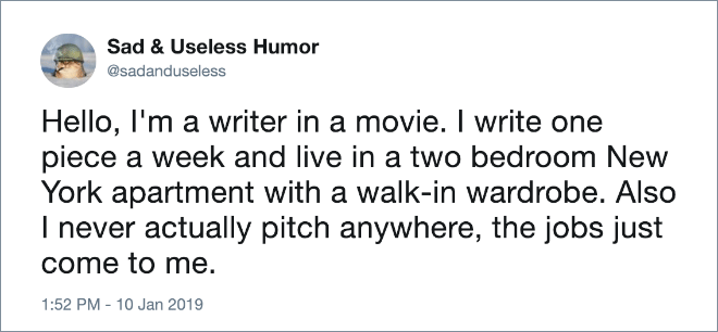 Writer in movies.