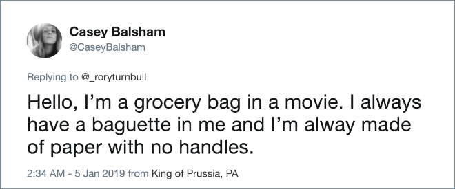 Grocery bag in movies.