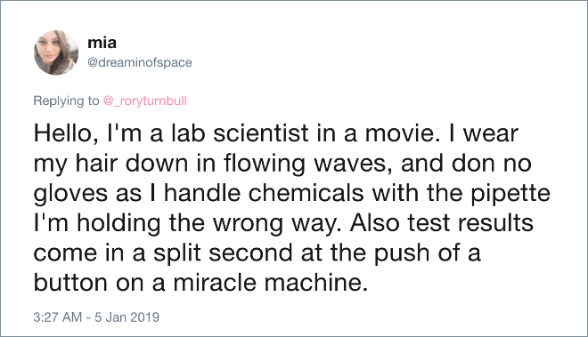 Lab scientists in movies.