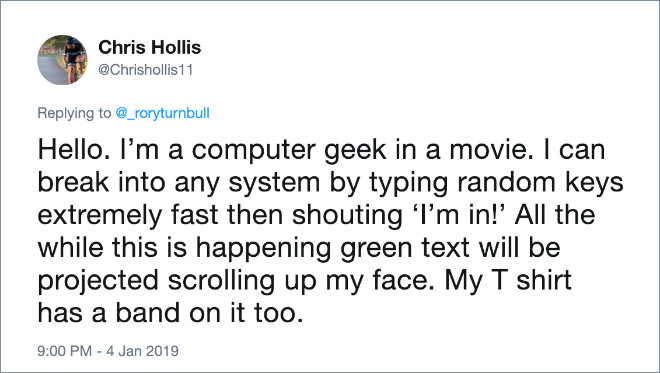 Computer geek in movies.