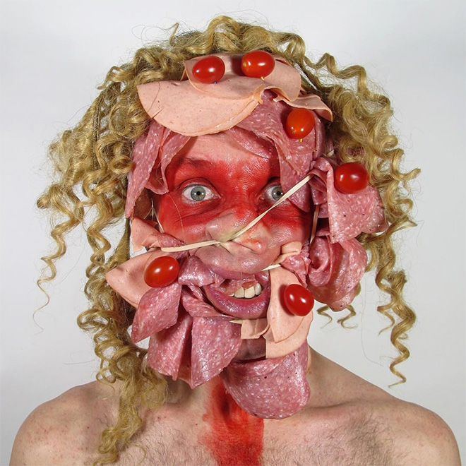 Crazy self portrait with cold cuts.