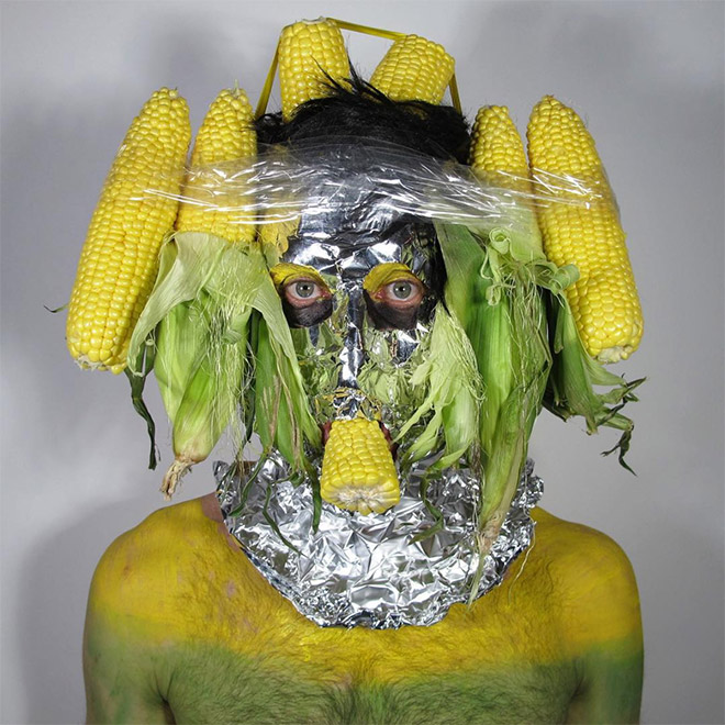 Crazy self portrait with corn.