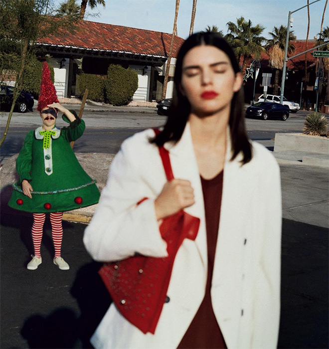 Kendall Jenner with Kirby in the background.