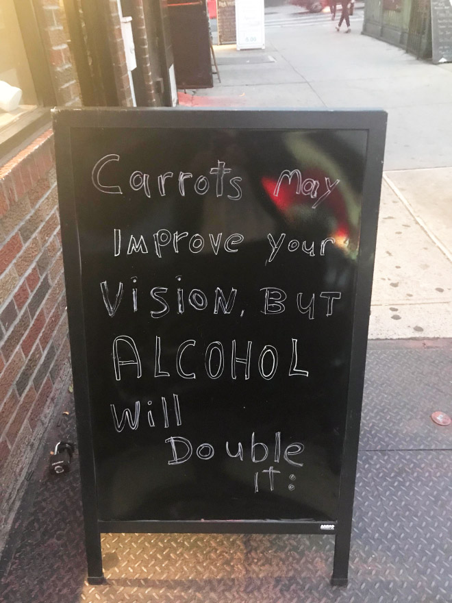 Alcohol is even better than carrots!