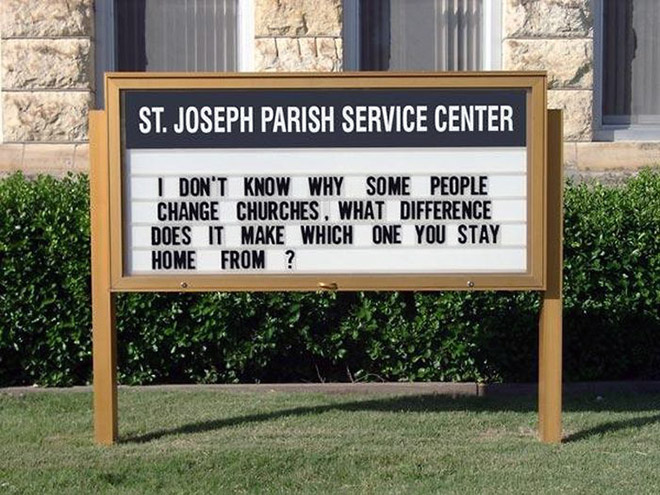 Hilarious church sign.