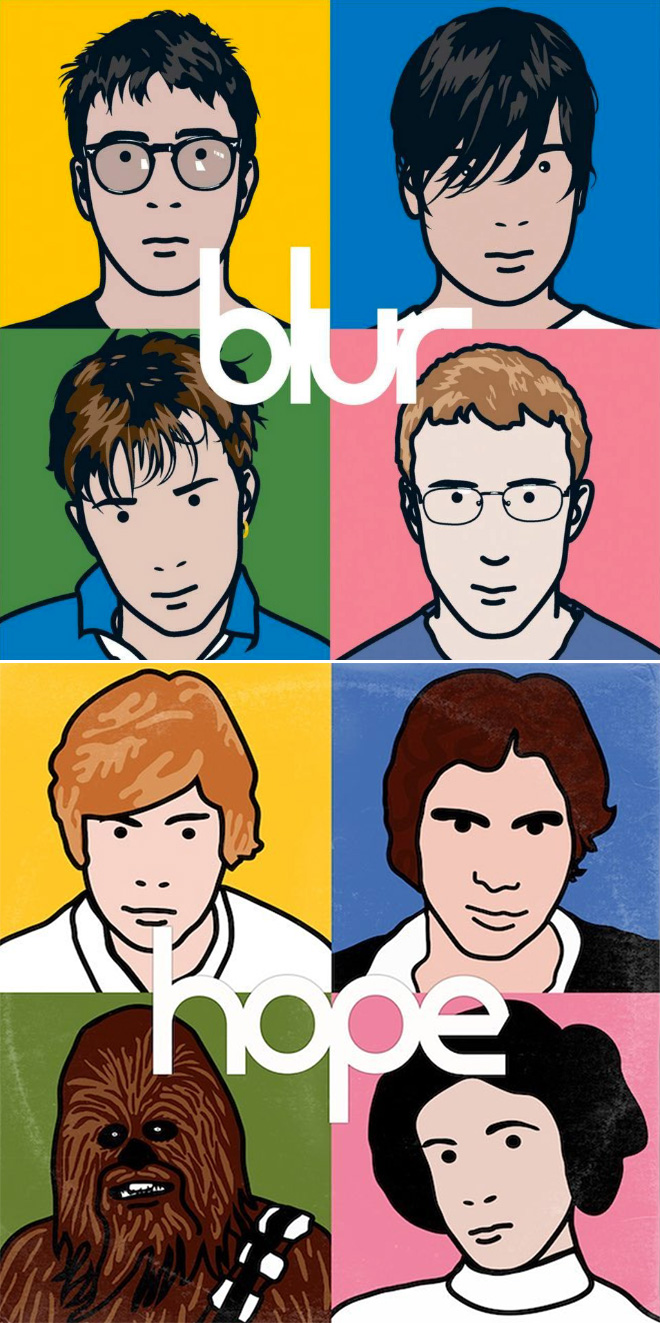 Blur album cover improved with Star Wars characters.