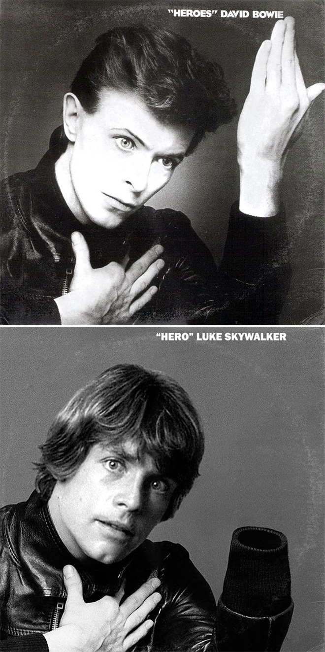 David Bowie album cover improved with Star Wars characters.