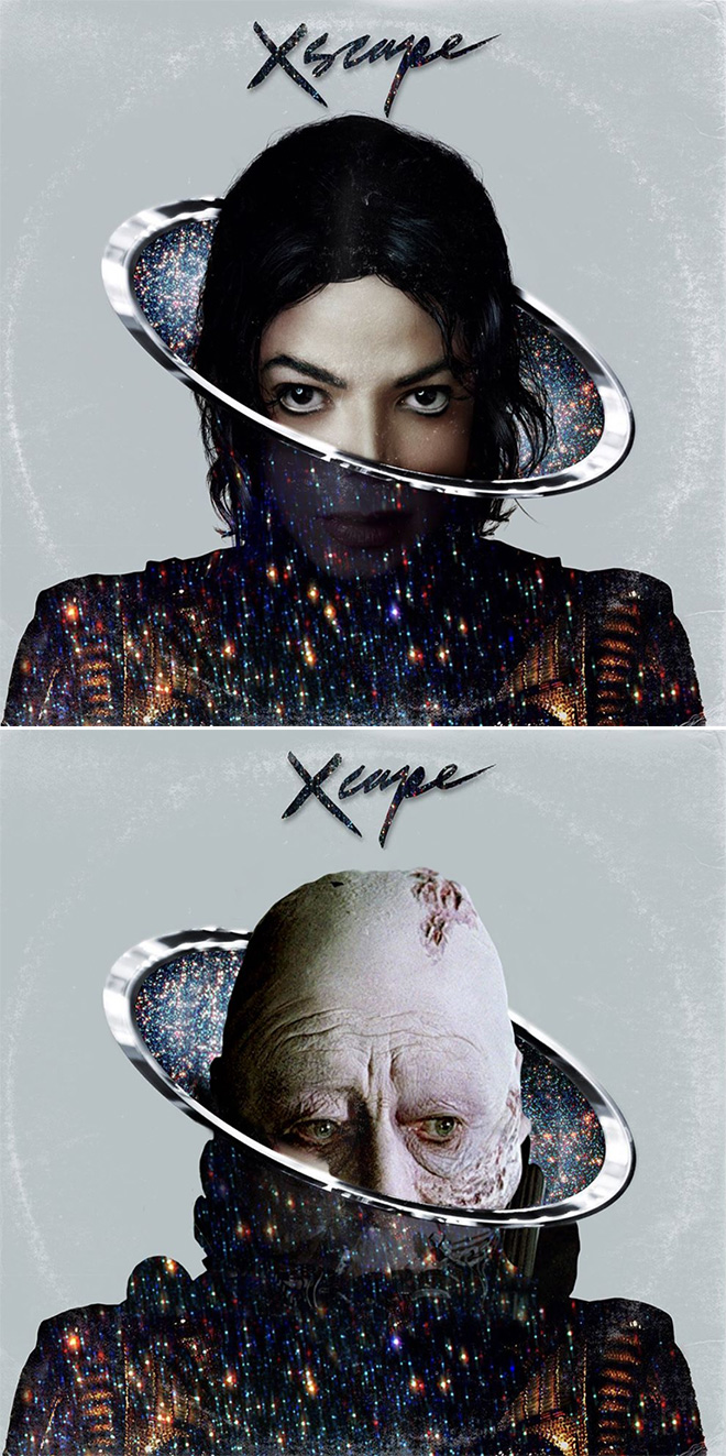 Michael Jackson album cover improved with Star Wars characters.