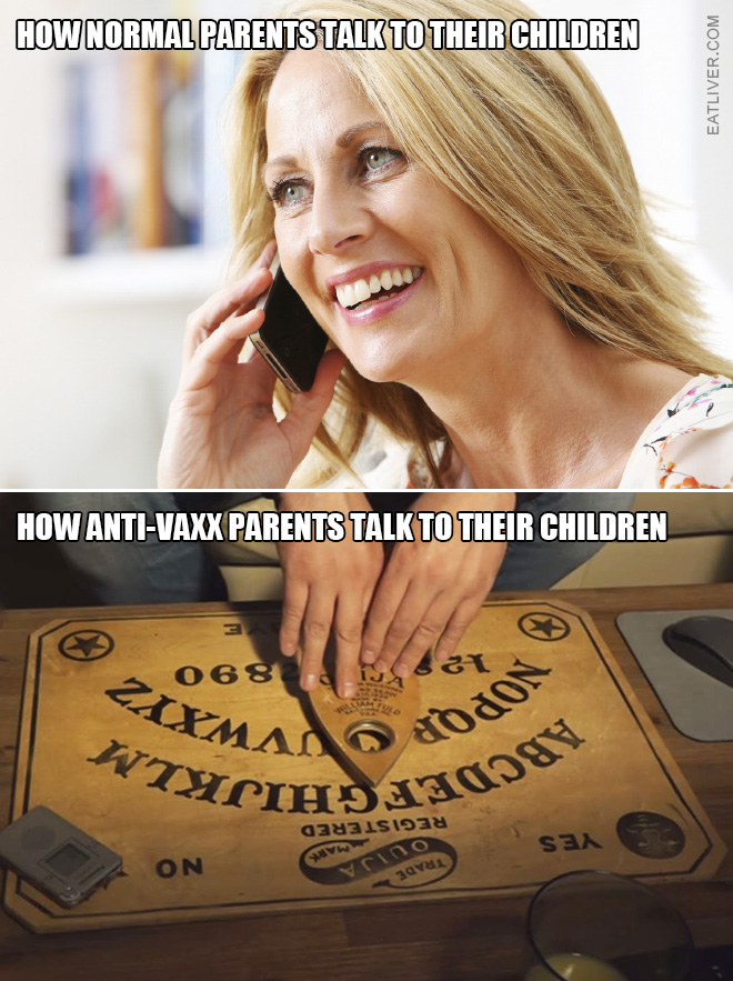 Normal parents vs. anti-vaxx parents.