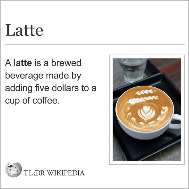 The definition of latte.