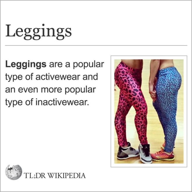 The definition of leggings.