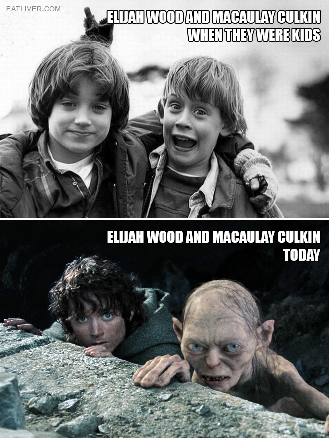 Elijah Wood and Macaulay Culkin: then vs. now.