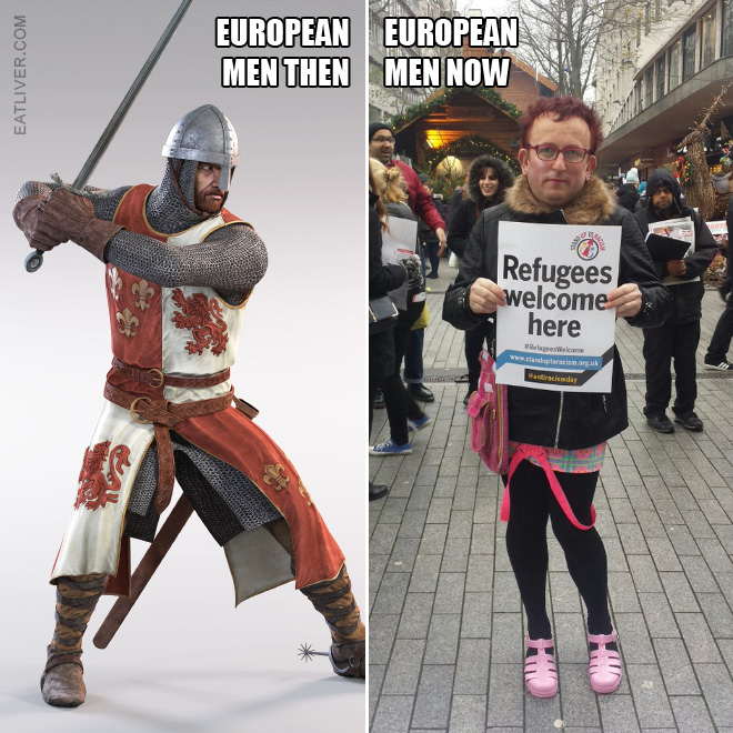 European men: then vs. now.