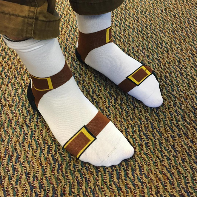 Sandal socks is the latest fashion crime.