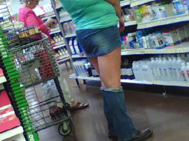 Walmart visitor's fashion is crazy.