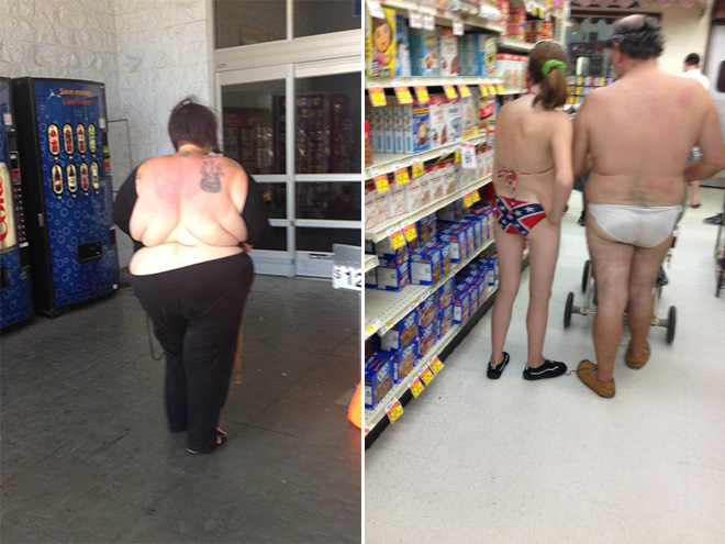 Walmart visitor's fashion is crazy.