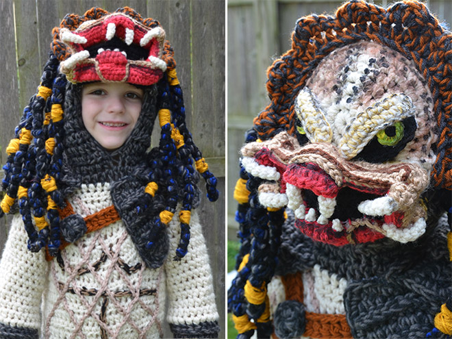 Awesome crocheted Halloween costume.