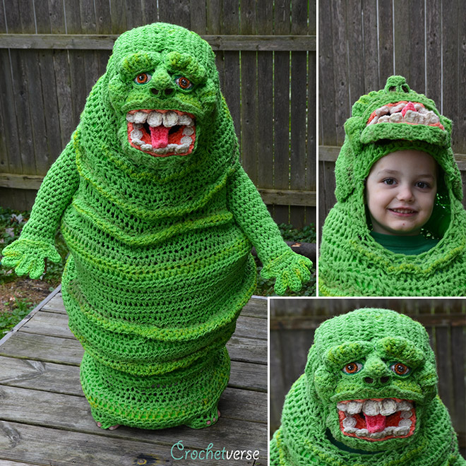 Awesome crocheted Halloween costume.