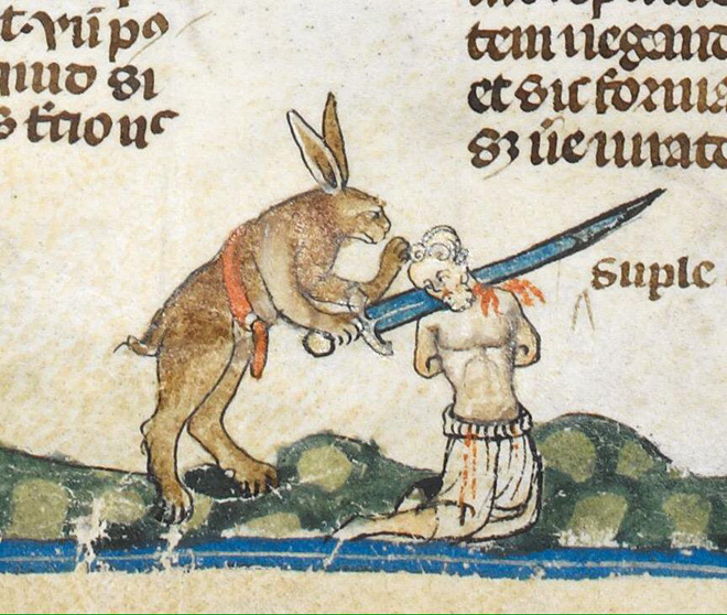 Bunnies were very violent in medieval art.