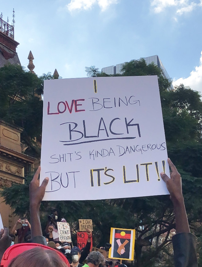 #BLM protest sign.