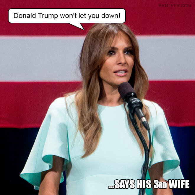 He won't let you down! ...says Donald Trump's 3rd wife.