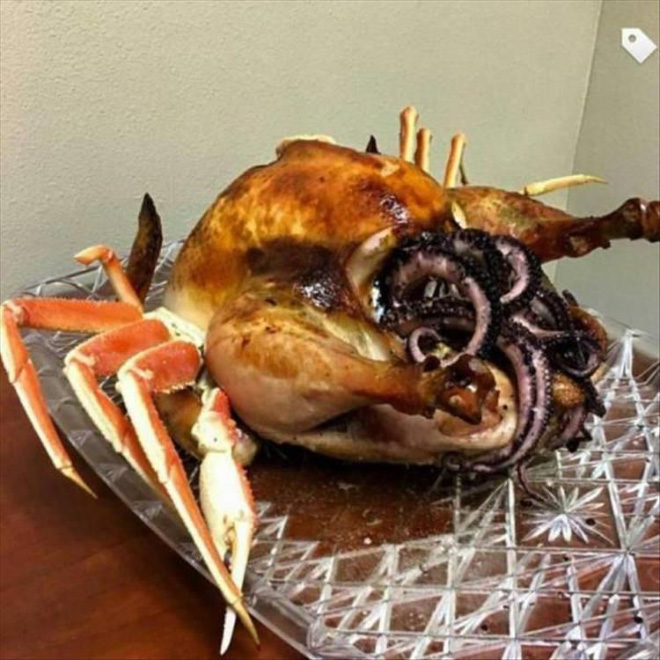 Cthulhu turkey Thanksgiving dish.