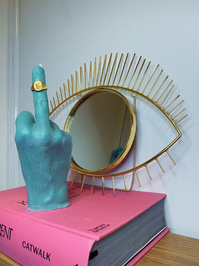 Middle finger candle.