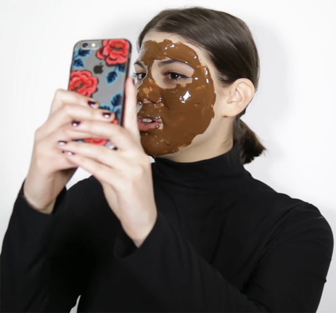 Some people think putting Nutella on their face is a good idea.