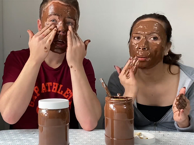 Some people think putting Nutella on their face is a good idea.