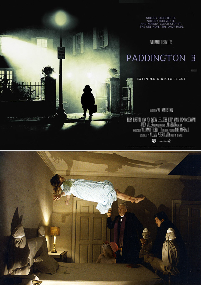 Paddington photoshopped into a famous movie scene.