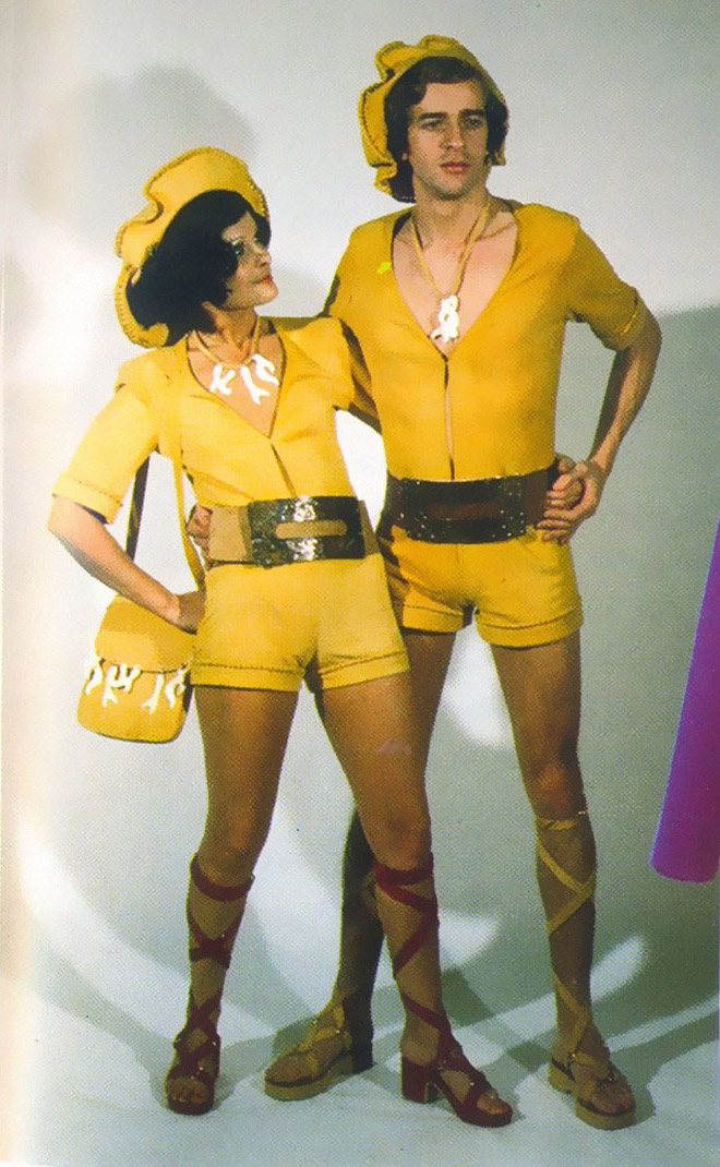 Ridiculous 1970s matching couple outfits.