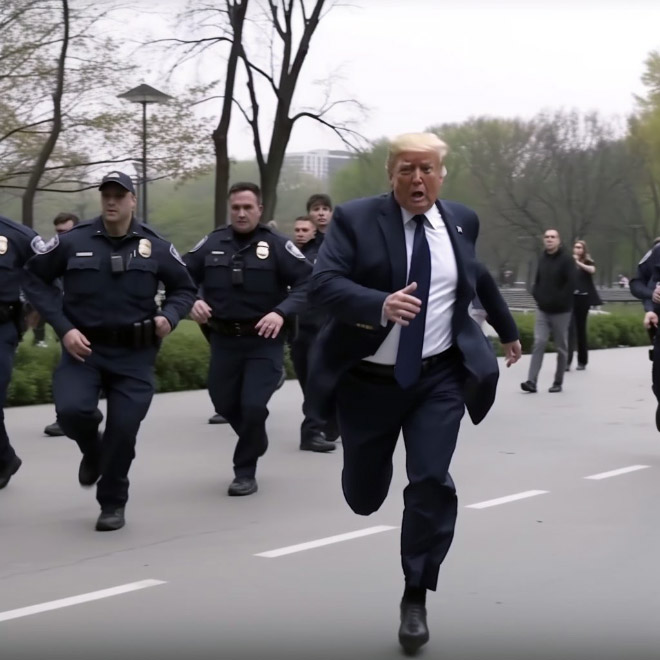 AI-generated image of Trump arrest.