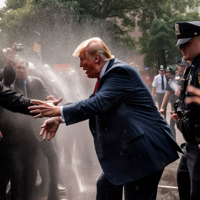 AI-generated image of Trump arrest.