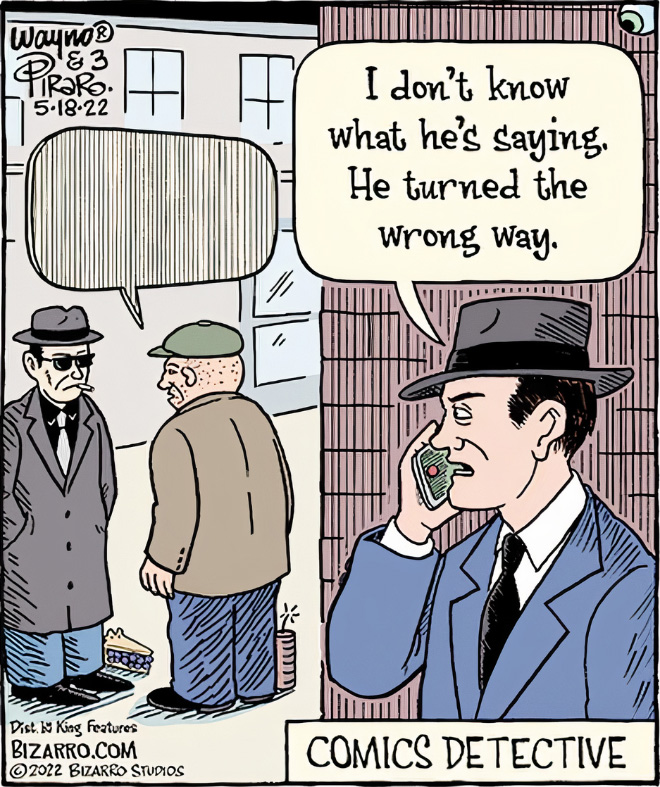 Funny single-panel comic by Bizarro.