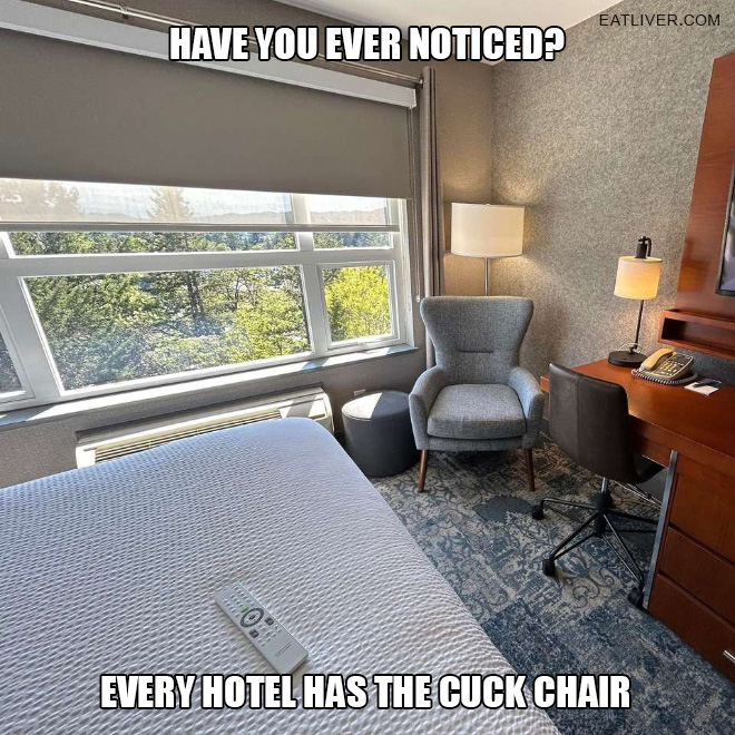 Serious question: do you have any idea why every hotel has a cuck chair?